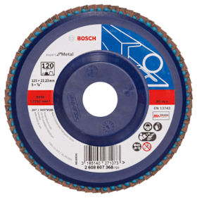 Bosch Fächerschleifscheibe X551 Expert for Metal, gerade, 125 mm, 120, Kunststoff