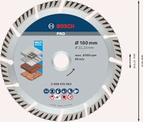 Bosch Diamanttrennscheibe PRO Multi Material für große Winkelschleifer mit Spannmutter