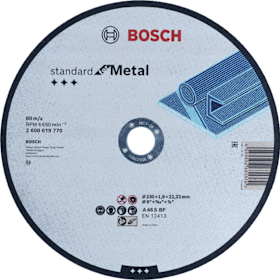 Bosch Trennscheibe Standard for Metal für große Winkelschleifer mit Spannmutter