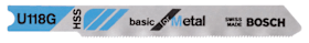Bosch Stichsägeblatt U 118 G Basic for Metal, 3er-Pack