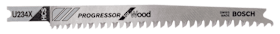 Bosch Stichsägeblatt U 234 X Progressor for Wood, 3er-Pack