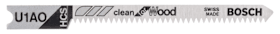 Bosch Stichsägeblatt U 1 AO Clean for Wood, 3er-Pack