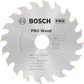 Bosch PRO Wood Kreissägeblatt, 85 x 1.1 x 15 mm