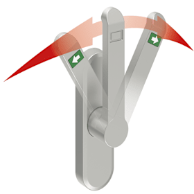 DENI Türtreibriegel VARIO NEO Bolzen 30mm 4224 0010 73 RAL9016 WEISS 13mm Vierkant