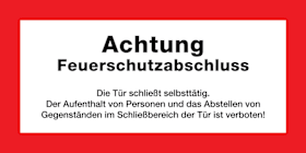 WARNSCHILD 30X15 CM ACHTUNG FEUERSCHUTZABSCHLUSS