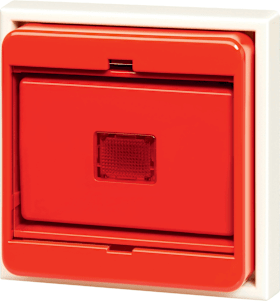 U-TASTER JUNG 533 U M.RAHMEN M.BETÄTIG ROT SCHUTZGLAS BEL 24V GS/WS UNTERPUTZ