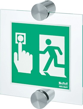 FLUCHTWEGSCHILD ZUR WANDBEFEST 100X100X3 KLEMMBEFEST M.ZUBEHÖR