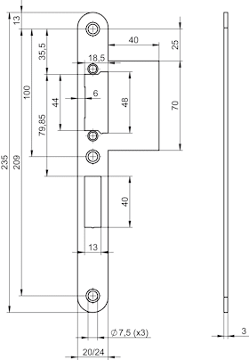 FLACHSCHLIEßBLECH N6003 M.LAPPEN ED R3X20X235 LS/RS