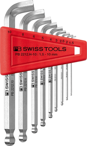 PB Swiss Tools Winkelschraubendreher- Satz im Kunststoffhalter 9-teilig 1,5-10mm 100GradKugelkopf 
