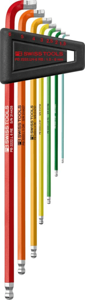 PB Swiss Tools Winkelschraubendreher- Satz im Kunststoffhalter 7-teilig1,5-6 90-100Grad Rainbow 