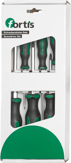 fortis Schraubendreher-Satz Schlagkappe Schlitz/PZ 6-teilig 