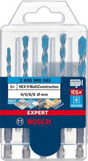 Bosch Professional Schlagbohrersatz HEX-9 5tlg. 4/5/6/8 mm MultiConstruction EXPERT 