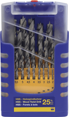 FISCH Holzspiralbohrer HS Set 25-tlg. 1 - 13mm 