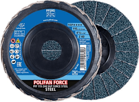 PFERD Fächerschleifscheibe FORCE SGP STEEL 115 mm Z 40 
