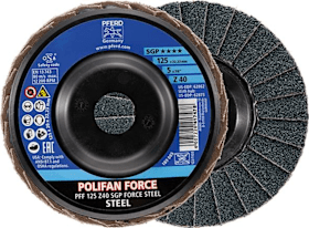 PFERD Fächerschleifscheibe FORCE SGP STEEL 125 mm Z 40 