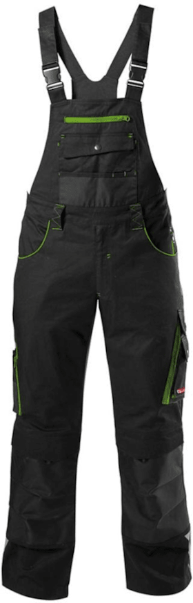 fortis  H-Latzhose 24, schw./limegreen, Gr. 54 schw./limegreen, Gr. 54