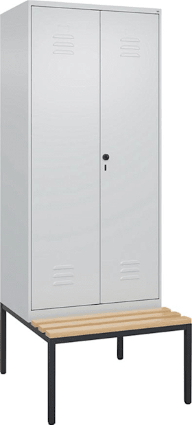 C+P Möbelsysteme Garderobenschrank B800xT815xH2120 Korpus RAL 7035 LichtgrauTüren RAL 7035 Lichtgrau