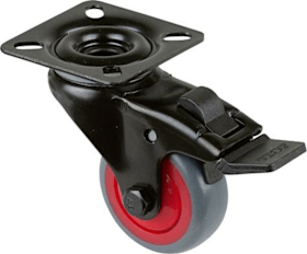 BS Rollen Lenkrolle A820.A85.03 mit Totalfeststeller mit Platte,Ø 50,B 20mm 50kg,TPR