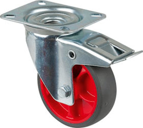 Lenkrolle L420.B44.03 mit Totalfeststeller Rad Ø 100mm 110kg, Stahl verzinkt