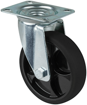 Lenkrolle 80mm L400.B44, Platte, Gummi+ Felge schwarz.,RL