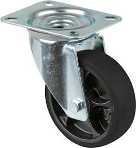 Lenkrolle 100mm L400.B44,Platte, Gummi+ Felge schwarz.,RL