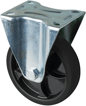 Bockrolle 80mm L400.B44, Platte, Gummi+ Felge schwarz.,RL