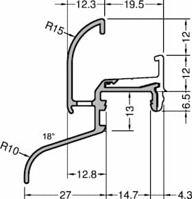 GUTMANN FT-Regenschutzschiene 6000mm, Kocher 29/27 F TXL, RAL-Sonderfarbton