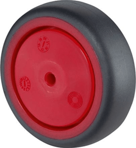 BS Rollen Gummirad A85.F003 Rad Ø 75 grau,Achs Ø 6, 60kg