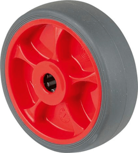 BS Rollen Gummirad B44 Rad Ø 100,F003 grau,Achs Ø 12, 100kg