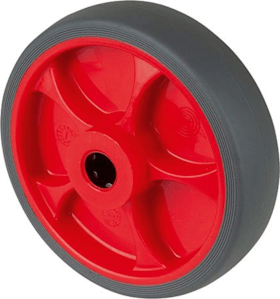 BS Rollen Gummirad B44.F003 Rad Ø 125 grau,Achs Ø 15, 120kg