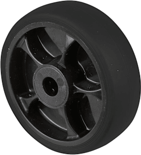 BS Rollen thermopl. Gummirad 100mm schwarz, Kunstst., RL