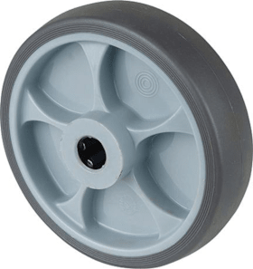 Gummirad B44 Rad Ø 125,grau Achs Ø 15, 120kg