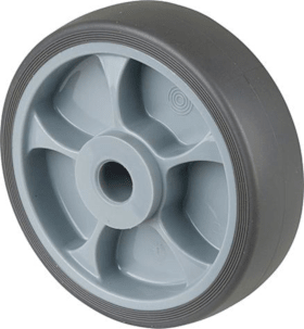 Gummirad B44 Rad Ø 160 grau,Achs Ø 15, 200kg