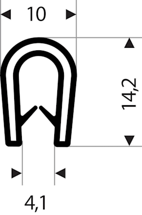 FORTIS Kantenschutz flexibel rund schwarz, 10,5 mm, Klemmbereich 1,0-4,5 mm, 50 m