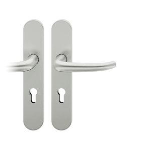 FSB Drückergarnitur Langschild oval PZ 72 mm Vierkant 8 mm Aluminium eloxiert für Zimmertür 39-48 mm