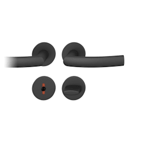 FSB Drückergarnitur Rosette rund WC-Schloss Vierkant 8 mm schwarz eloxiert TS 39-58 mm