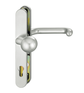 FSB Feuerschutz Wechselgarnitur Langschild oval, Profilzylinder gelocht, Aluminium, eloxiert, 92 mm Vierkant