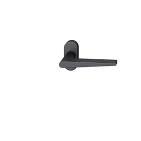 FSB Halbgarnitur Drückerlochteil oval Aluminium schwarz, ohne Schlüsselrosette, Vierkant 8 mm, Haustür