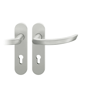 FSB Drückergarnitur Kurzschild oval PZ 72/8 mm TS 39-48 mm Aluminium eloxiert