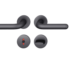 FSB Drückergarnitur 12 1147,rd.,WC/SS,8(8),schwarz gestr.,TS 39-58