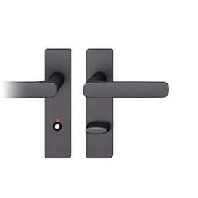 FSB Drückergarnitur 72 1289,KS eck,WC/SS78/8 (8),DR,TS 39-48,schwarz