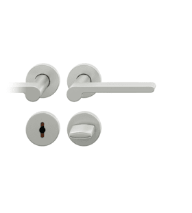 FSB Drückergarnitur Edelstahl Rosette rund WC mit verdeckter Verschraubung, TS 39-58 mm
