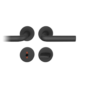 FSB ASL Bad-Garnitur mit Rosette und WC-Verriegelung, Aluminium Schwarz