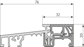 SBS-SCHWELLE 500V VEKA SL 76 EV1 NATURFELOX (6-39933-60-0-1)