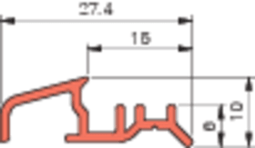 ROTO FTT-Wetterschenkel,  6000mm,  IV,  Aluminium naturton eloxiert