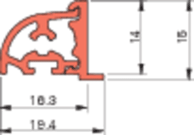 ROTO FTT-Wetterschenkel,  6000mm,  Design II,  AD,  Aluminium naturton eloxiert