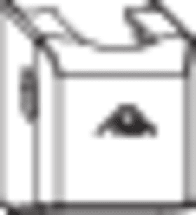 DK-Abd.k., Ecklager P, NX, zum Aufstecken, DIN Links-Rechts, Kunststoff, messing