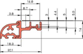 ROTO FTT-Wetterschenkel,  6000mm,  Design II,  MD IV,  Aluminium naturton eloxiert