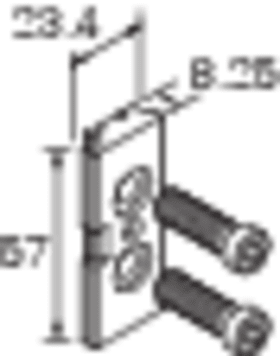 ROTO Verstärkungsplatte DoorLine 80ATB, 57x23, 4, verzinkt, M8x40