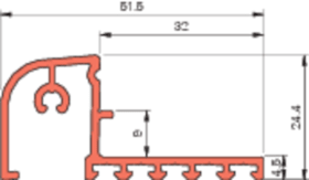 ROTO FTT-Wetterschenkel,  6000mm,  Komfort,  MD II,  Aluminium naturton eloxiert